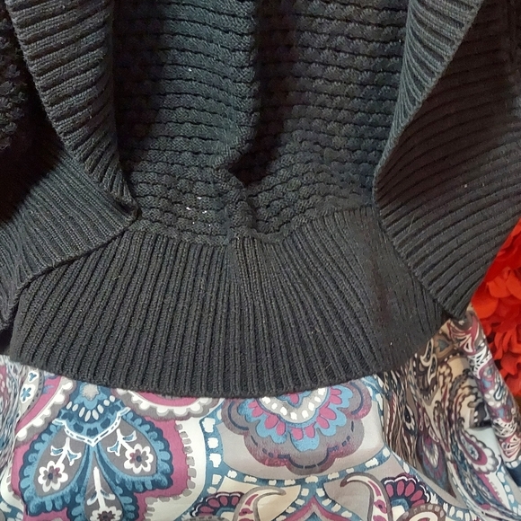 Converse Women's X-Large Open Front Cardigan Textured Black - Picture 5 of 8